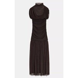 Zara | Dresses | Zara Beige Loosefitting Textured Shift Vneck Dress |  Poshmark